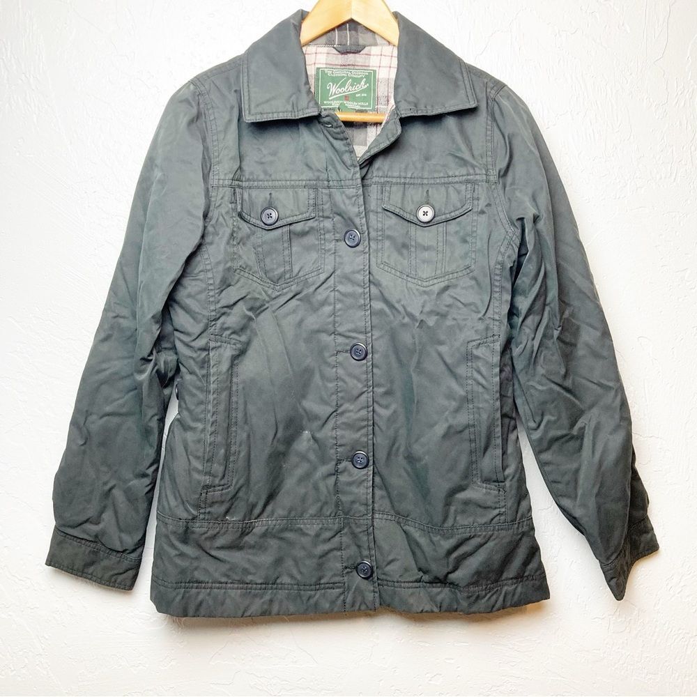 Woolrich Blacktail Utility Jacket Button Closure Onyx Black Womens Size Small